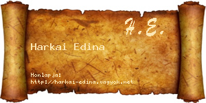 Harkai Edina névjegykártya